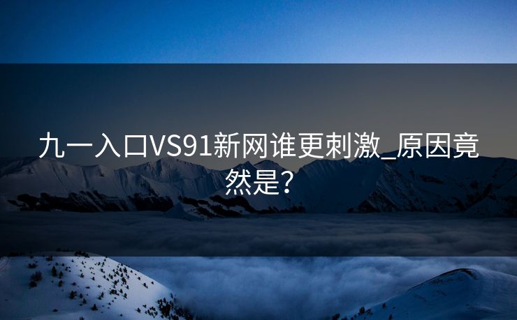 九一入口VS91新网谁更刺激_原因竟然是？