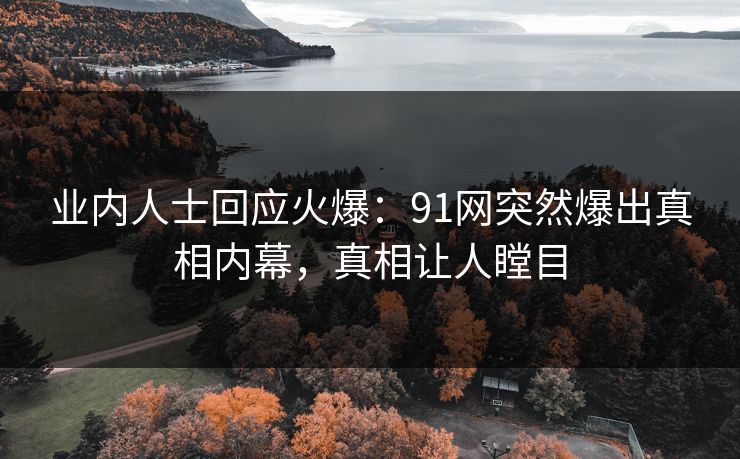 业内人士回应火爆：91网突然爆出真相内幕，真相让人瞠目