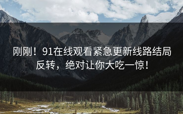 刚刚！91在线观看紧急更新线路结局反转，绝对让你大吃一惊！
