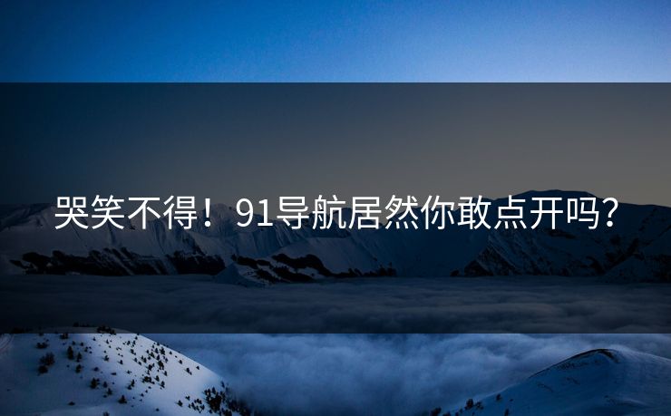 哭笑不得！91导航居然你敢点开吗？
